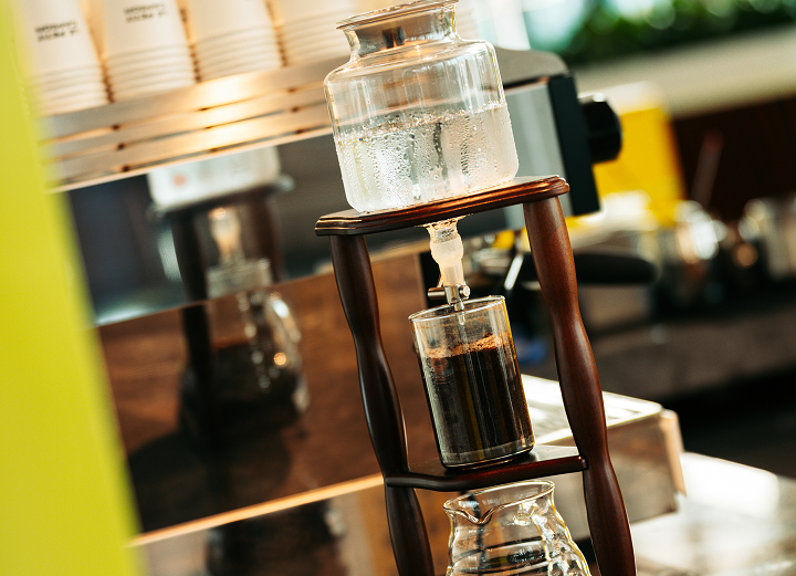 Specialty coffee brewing at Le Petit Camion café in Doha Qatar
